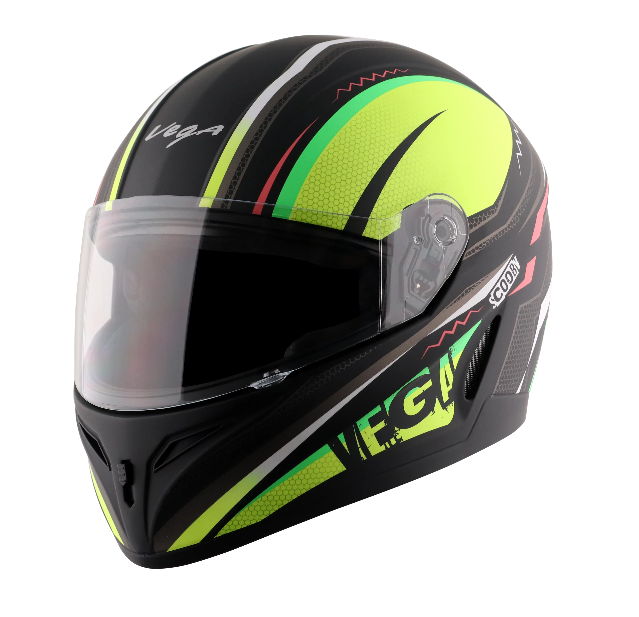 Vega Breeze Dx Scooby Dull Black Neon Yellow