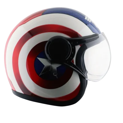 Vega Jet Captain W/Visor Red Metalic Blue