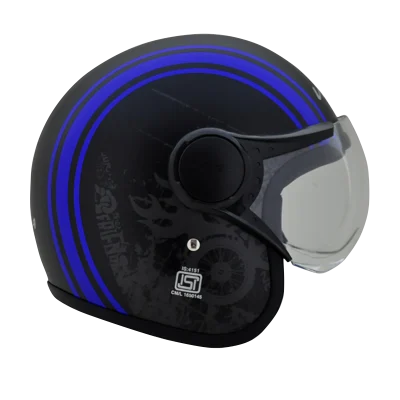 Vega Jet Old School W/visor Dull Black Blue