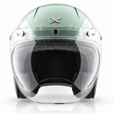 Axor Retro Jet Bygone Open Face Helmet MINT BLUE WHITE