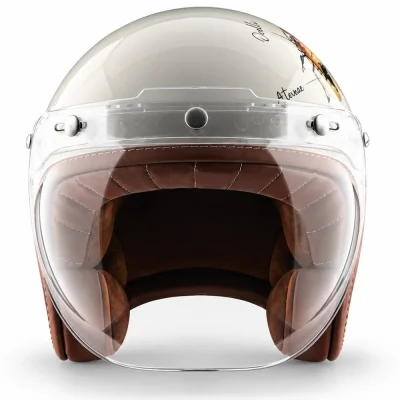 Axor Retro Jet Bee Open Face Helmet SAND STONE RED