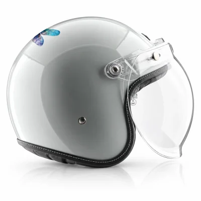 Axor Retro Jet Flyy Open Face Helmet PEARL WHITE BLUE