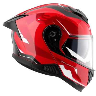 Vega Boolean Shadow Flip up Helmet w/spoiler Red Black