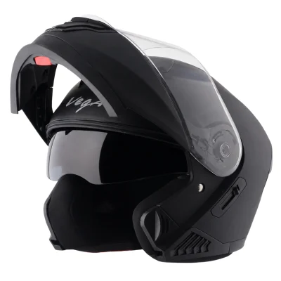Vega Boolean Flip up Helmet w/spoiler Dull black