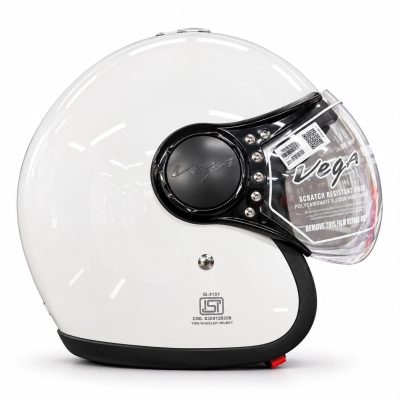 Vega jet w / visor glossy White